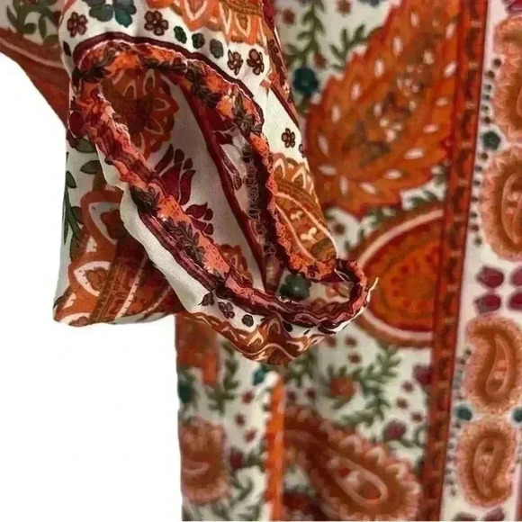 Passports Women's Boho Sheer Paisley Print Blouse Multicolor Size M - Picture 6 of 10